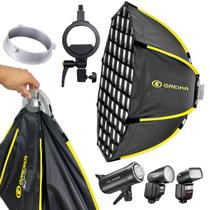 Softbox Colmeia 90cm Greika 2 em 1 para Flash Estudio Bowens e Speedlight