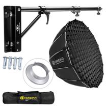 Softbox Colmeia 90cm Greika GKP2 Bowens para Led Flash Estudio + Suporte Teto Parede