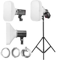 Softbox Difusor Para Flash Speedlite Redondo Retangular Godox Ml-cs1625 Com Tripé 2m Softbox Difusor Para Flash Speedlite Redondo Retangular Godox Ml-cs1625 Com Tripé 2m