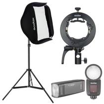 Softbox Godox para Flash Speedlite 60x60cm com Adaptador S2 para AD200 V1 e Tripe