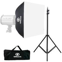 Softbox Greika 45x45cm Para Flash Godox 250di K150a + Tripé Softbox Greika 45x45cm Para Flash Godox 250di K150a + Tripé