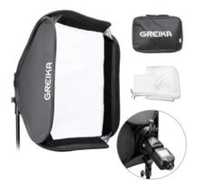 Softbox Greika 60x60cm Suporte Bracket Flash Speedlite