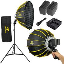 Softbox Lampada Led Bicolor 100w Greika 50cm Montagem Rapida com Baterias e Tripé Softbox Lampada Led Bicolor 100w Greika 50cm Montagem Rapida com Baterias e Tripé