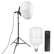 Softbox Lanterna Balão Chines Lampada Led Bicolor Greika 65cm + Tripé