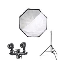Softbox Octabox 80 cm + Suporte Duplo de lâmpadas + Tripé Softbox Octabox 80 cm + Suporte Duplo de lâmpadas + Tripé