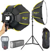 Softbox Para Flash Speedlite Universal Greika Montagem Rápida 65cm + Tripé