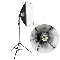 Softbox Para Lâmpada E27 Greika 50x70 Cm + Tripé 2 Metros Softbox Para Lâmpada E27 Greika 50x70 Cm + Tripé 2 Metros