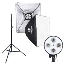 Softbox Quadruplo Greika 60x60cm Para Lâmpadas + Tripé Softbox Quadruplo Greika 60x60cm Para Lâmpadas + Tripé