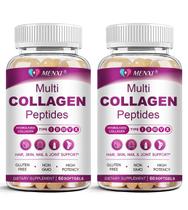 Softgel de colágeno MENXI Multi Tipo I, II, III, V, X com biotina 120 Softgel de colágeno MENXI Multi Tipo I, II, III, V, X com biotina 120