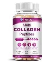 Softgel de colágeno MENXI Multi Tipo I, II, III, V, X com Biotina 60