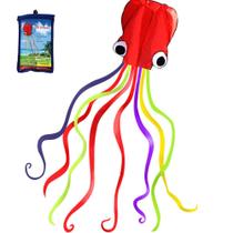 Software Kite Hengda Octopus Flyer para crianças 80 cm x 500 cm vermelho