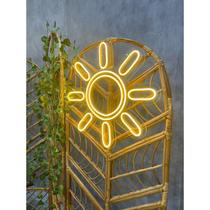 Sol de led neon amarelo com led que não queima e não quebra no acrílico e 3mm cristal não amarela