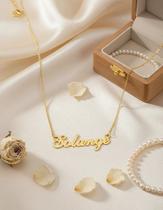 Solange colar de nome folheado a ouro