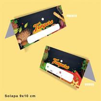 Solapa Temperos 9x10 cm - 50 unidades - Pronta Entrega