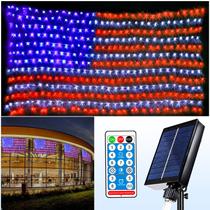 Solar American Flag String Lights Decute 420 LEDs 201x101cm