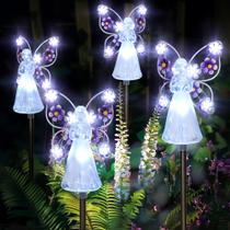 Solar Angel Garden Stake Lights GIGALUMI, pacote com 4, 7 LEDs, impermeáveis