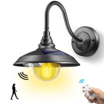 Solar Barn Light SideInlar 3 modos 2 de iluminação com controle remoto preto