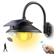 Solar Barn Light SideInlar 3 modos 2 de iluminação com controle remoto preto