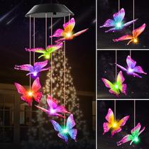 Solar Butterfly Wind Chimes Winzwon, decoração ao ar livre