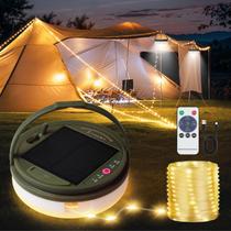 Solar Camping String Lights MDCMLKS 12m com 8 modos de iluminação Solar Camping String Lights MDCMLKS 12m com 8 modos de iluminação