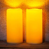 Solar Candles Homemory Large 4x10 à prova d'água para uso externo, conjunto de 2