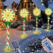 Solar Candy Pathway Lights Evoio Christmas 4 unidades ao ar livre