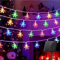 Solar Christmas Snowflake String Lights Brightown 72 pés