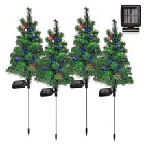 Solar Christmas Tree Garden Stake Lights FANFX, conjunto de 4 Solar Christmas Tree Garden Stake Lights FANFX, conjunto de 4