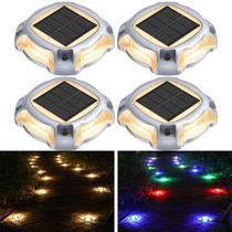 Solar Deck Lights AGPTEK RGB, pacote com 4 unidades, alumínio à prova d'água