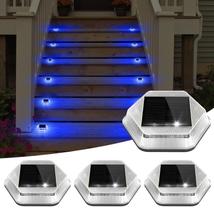 Solar Deck Lights CREPOW, pacote com 4, impermeável, 1200 mAh, azul Solar Deck Lights CREPOW, pacote com 4, impermeável, 1200 mAh, azul