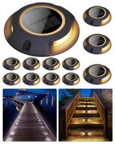 Solar Deck Lights FabStyl, pacote com 12 LED impermeável de duas cores