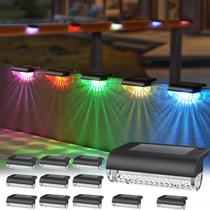 Solar Deck Lights Herzila, pacote com 12 LED RGB, impermeável
