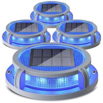 Solar Deck Lights SideInlar 16 LEDs azul/vermelho, pacote com 4