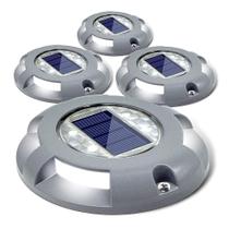 Solar Deck Lights SideInlar Driveway Dock LED, pacote com 4 unidades, branco Solar Deck Lights SideInlar Driveway Dock LED, pacote com 4 unidades, branco