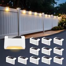Solar Deck Lights SOLPEX Waterproof, pacote com 12 unidades para uso externo