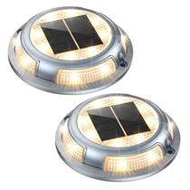 Solar Deck Lights UGDLUCK, pacote com 2 unidades, branco quente/frio, IP68