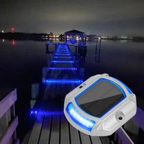 Solar Deck Lights VOLISUN, pacote com 12 unidades, branca/azul, IP67, à prova d'água