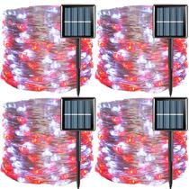 Solar Fairy Lights QITONG 4x33 pés 100 LED vermelho branco impermeável Solar Fairy Lights QITONG 4x33 pés 100 LED vermelho branco impermeável