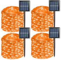 Solar Fairy Lights QITONG Orange 100 LED 10m, pacote com 4 unidades, Halloween Solar Fairy Lights QITONG Orange 100 LED 10m, pacote com 4 unidades, Halloween