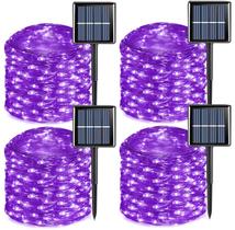 Solar Fairy Lights QITONG Purple 100 LED 10m, pacote com 4 Solar Fairy Lights QITONG Purple 100 LED 10m, pacote com 4