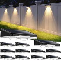 Solar Fence Lights Brightever, pacote com 12 unidades, LED impermeável, 80LM