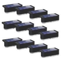 Solar Fence Lights Peasur, pacote com 12 LED impermeável, branco quente