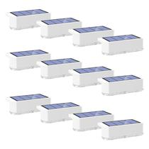 Solar Fence Lights Peasur, pacote com 12 LED impermeável, branco quente