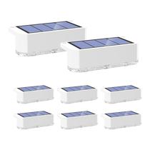 Solar Fence Lights Peasur, pacote com 8 Step Light, impermeável Solar Fence Lights Peasur, pacote com 8 Step Light, impermeável