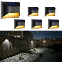 Solar Fence Lights VWCYL+ Waterproof, pacote com 6 unidades para jardim de quintal