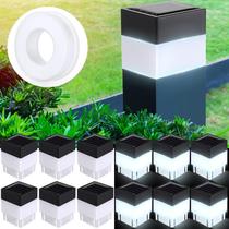 Solar Fence Post Cap Lights Hicarer, pacote com 12, 5x5 cm, branco