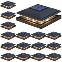 Solar Fence Post Lights APONUO, pacote com 16, impermeável, 14x14 cm