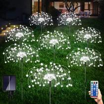 Solar Garden Lights Maleyt, pacote com 8, 120 LED, 8 modos de controle remoto