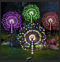 Solar Garden Stake Lights Lanthium 120 LED, pacote com 4 unidades coloridas
