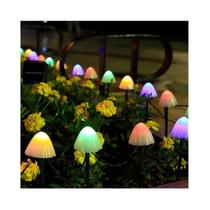 Solar Garland Lights Mushrooms 10 LED de 4 m com estacas de jardim Solar Garland Lights Mushrooms 10 LED de 4 m com estacas de jardim